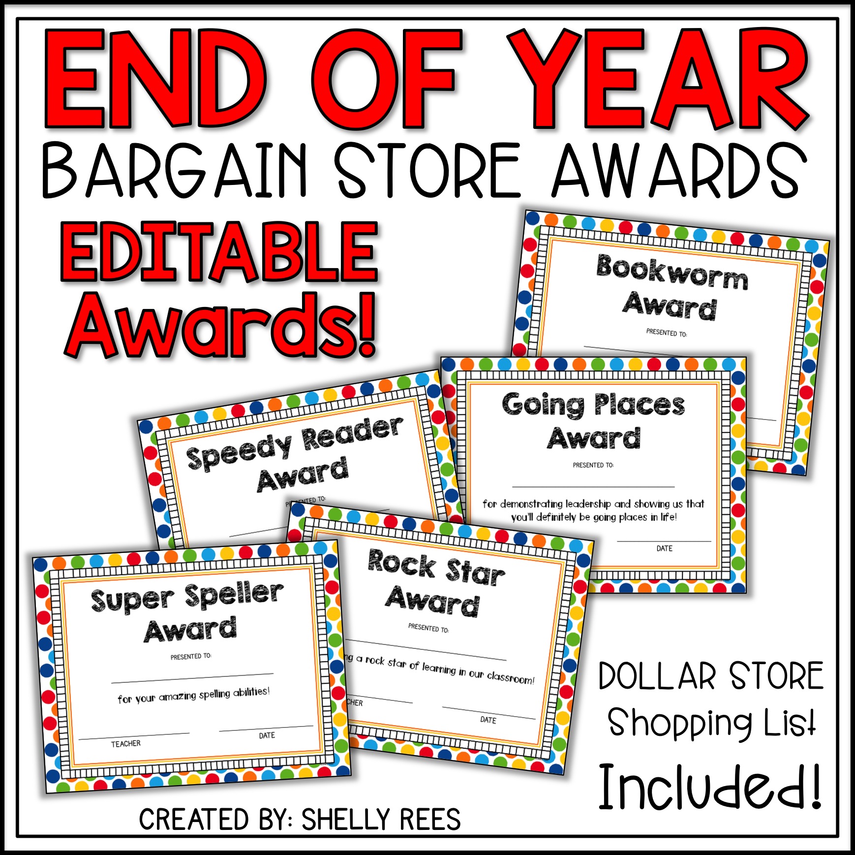 End Of The Year Awards Dollar Store Awards Appletastic Learning