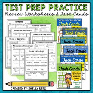 Click here to buy Test Prep Practice Review Worksheets & Task Cards
