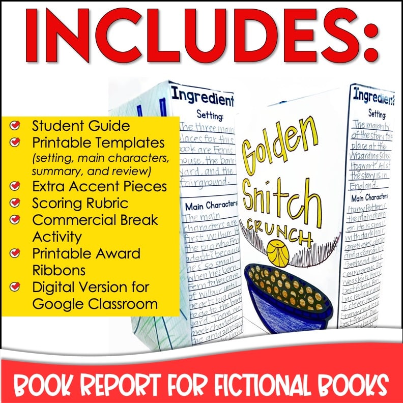 cereal box book report free