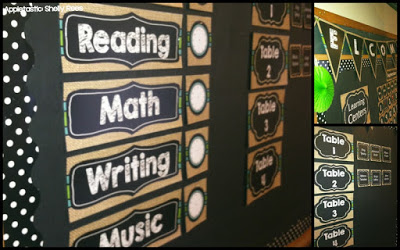 Burlap and Chalkboard Editable Classroom Decor: Schedule cards, numbers and clocks
