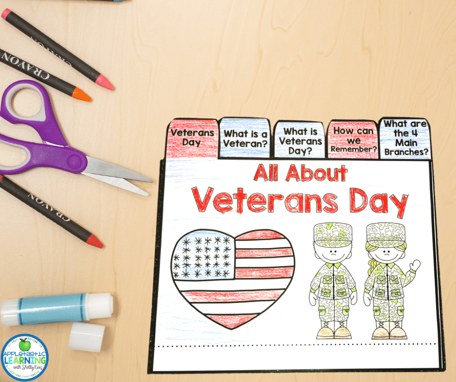 This Veteran's Day flip book is a great activity for elementary students