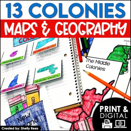 13 Colonies Maps and Activities | Colonial America Unit | DIGITAL & PRINTABLE