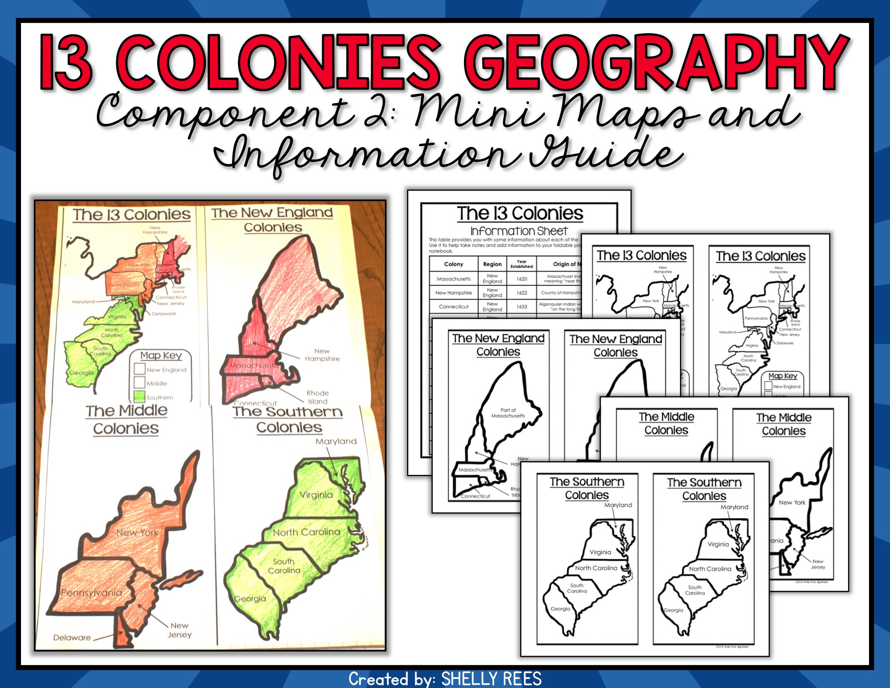 13 Colonies Maps - Appletastic Learning