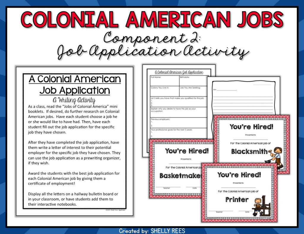 Colonial American Jobs - Appletastic Learning
