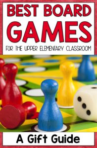 Pin this image to come back and find the best board games for the upper elementary classroom! 