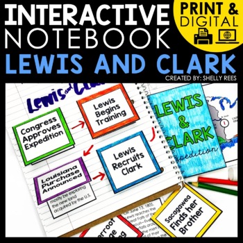 printable and digital interactive notebook about lewis and clark