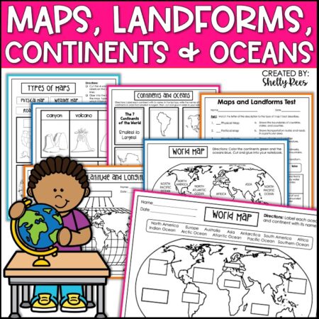 Continents and Oceans Worksheets