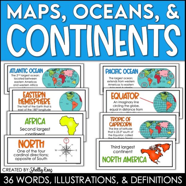 Continents and Oceans Posters