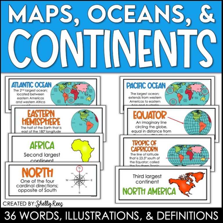 Continents and Oceans Posters