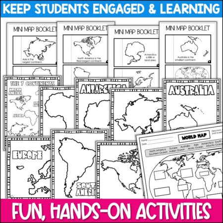 Continents and Oceans Activities | Mini Book and Printable World Map ...