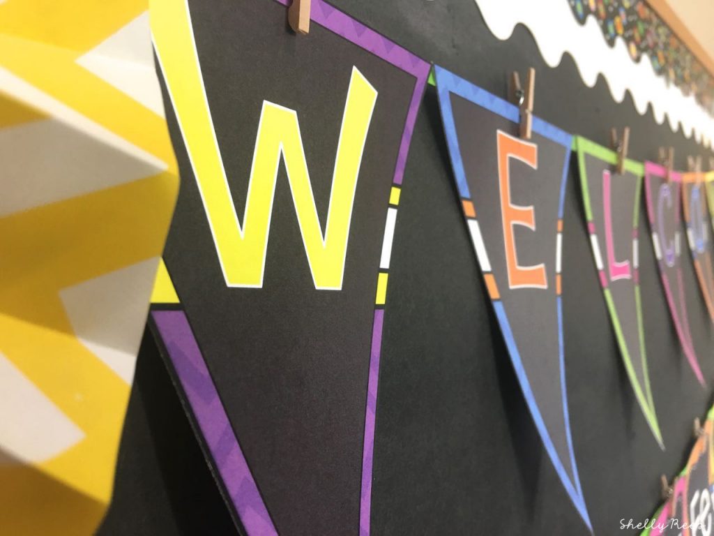 Welcome Banner in the Chalkboard Brights Theme Decor