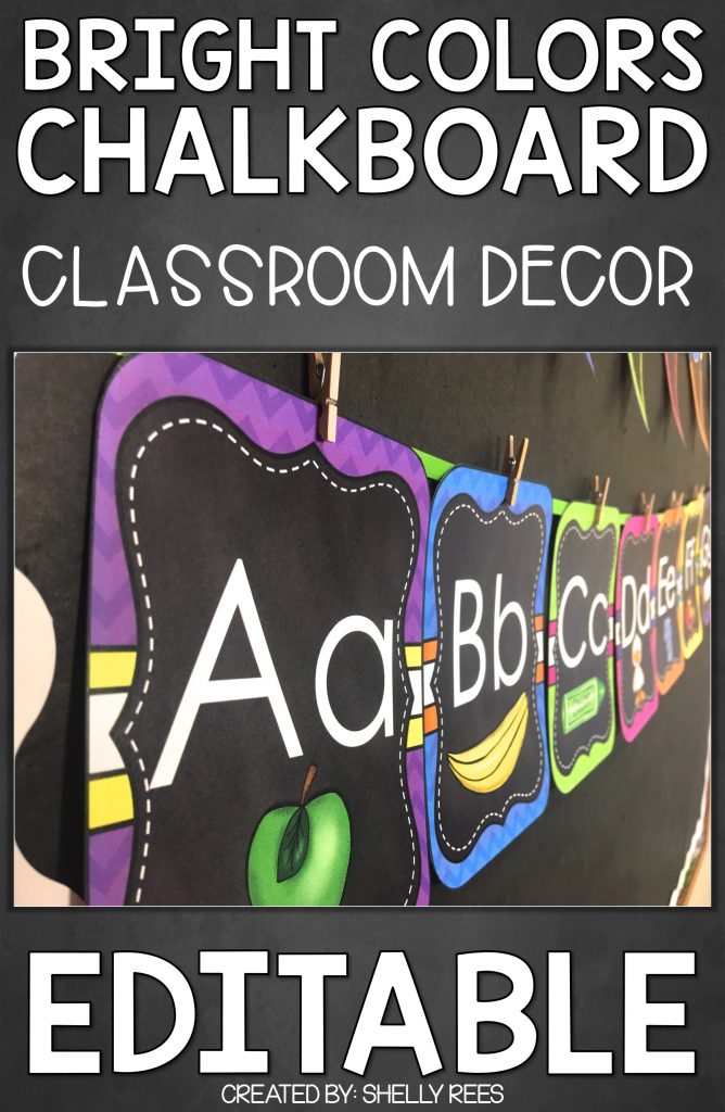 Chalkboard Brights Classroom Decor - Appletastic Learning