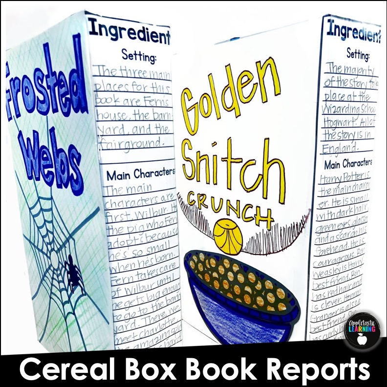 Ditch the boring traditional book reports and try one of these awesome book report projects. This cereal box book report project is a fun, engaging way for students to display all the key elements of their book with a fun new twist.