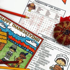 Thanksgiving Word Search Activity for Kids