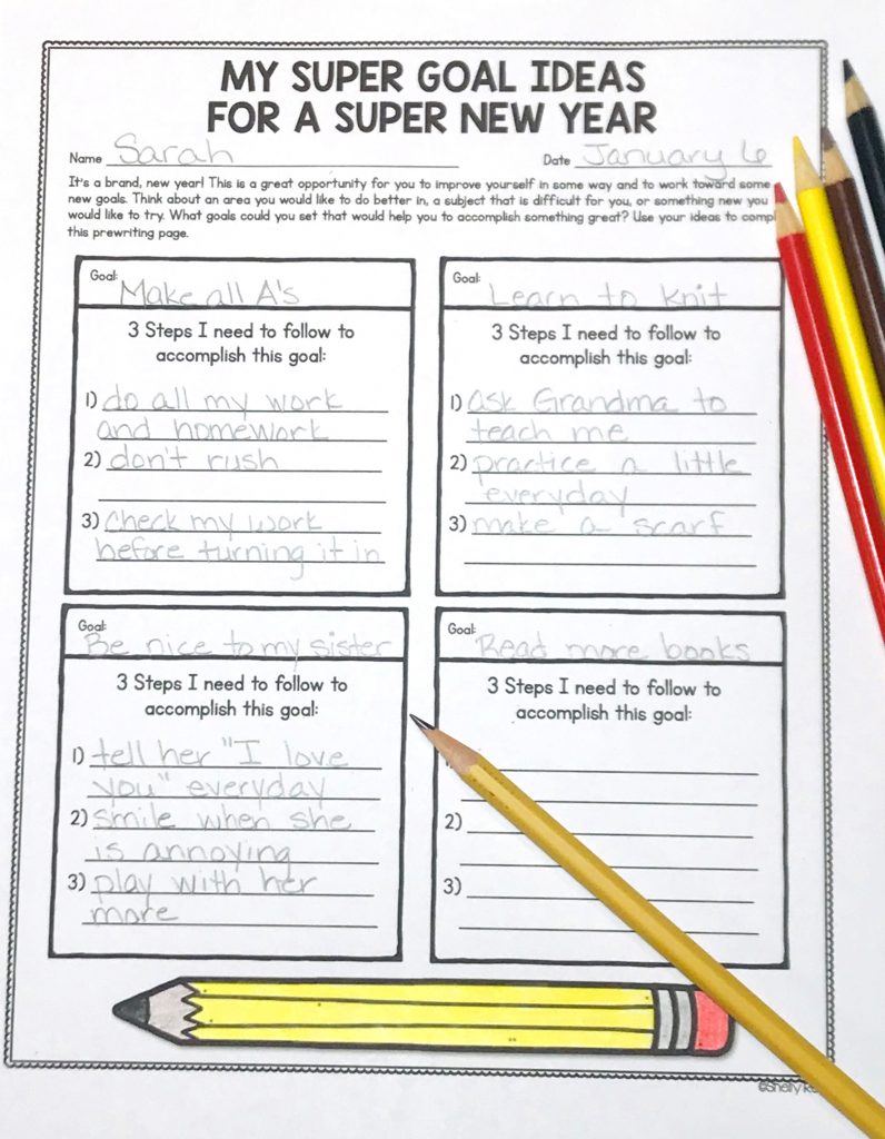 New Year s Resolution Worksheets For Upper Elementary Classrooms