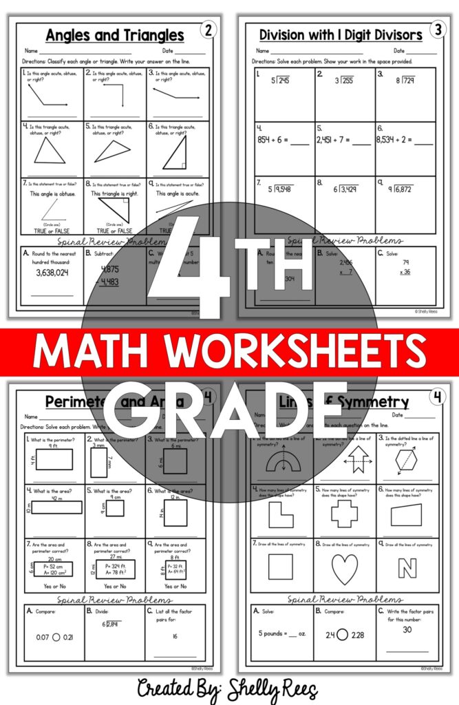 Free Printable Math Boxes Worksheets For 4th Grade