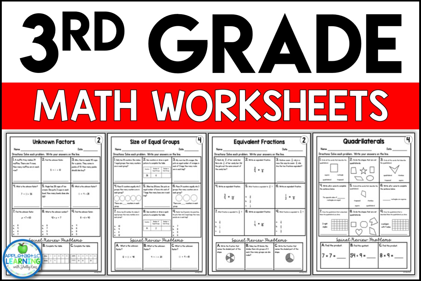 3rd Grade Math Worksheets Free and Printable - Appletastic ...