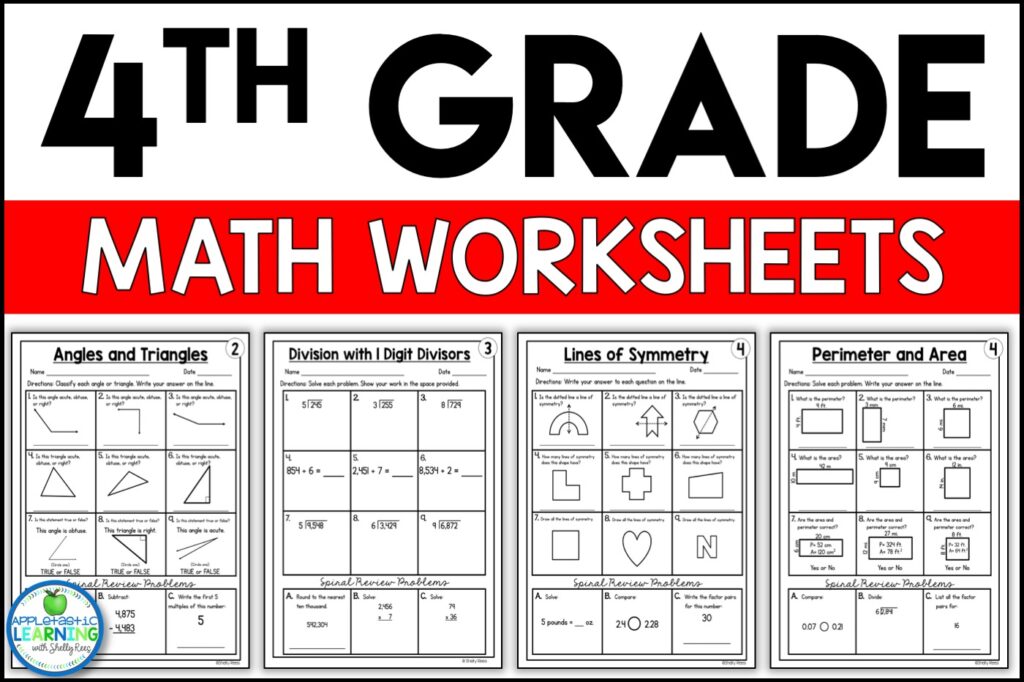 4th Grade Math Worksheets Free And Printable Appletastic Learning