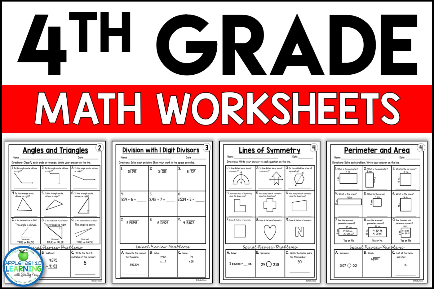 4th Grade Daily Math Spiral Review Teacher Thrive 30 Free Printable Math Worksheets For 4th