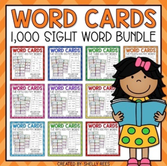 Sight Word Cards for Fry Sight Word List