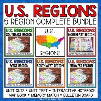 Regions of the United States Interactive Notebook Bundle