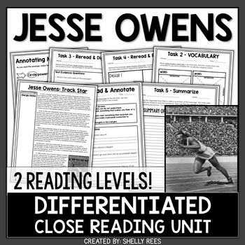 Jesse Owens Activity Reading Passage and Worksheets - Appletastic Learning