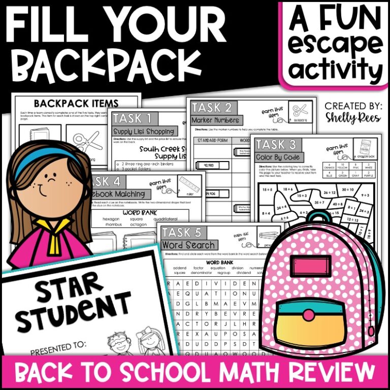 Back to School Math Activities