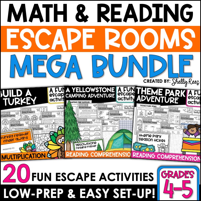 End of the Year Escape Room for 2nd Grade Bundle: Reading