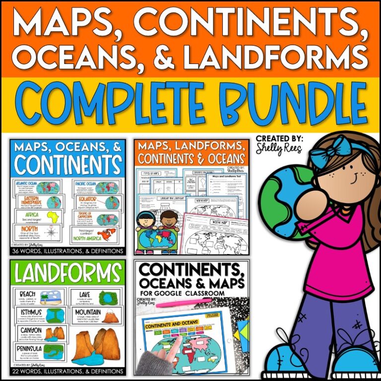 Maps Continents,and Oceans Worksheets