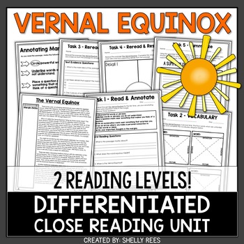Spring Equinox Reading Passage and Worksheets - Appletastic Learning