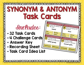 Synonym Task Cards