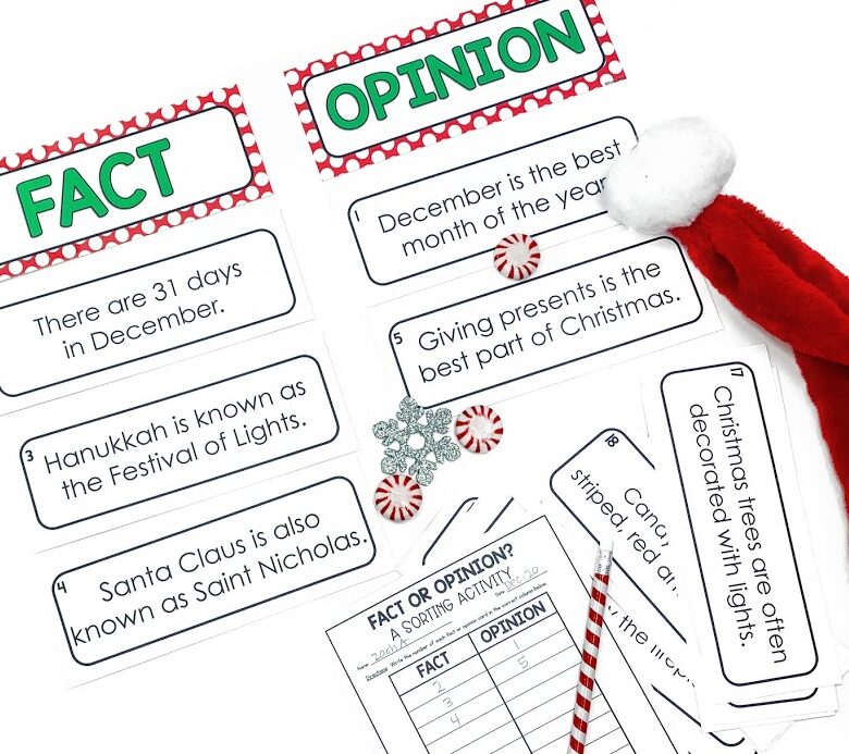 fact and opinion sorting center for December