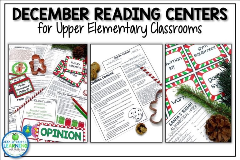 December reading activities for the upper elementary classroom