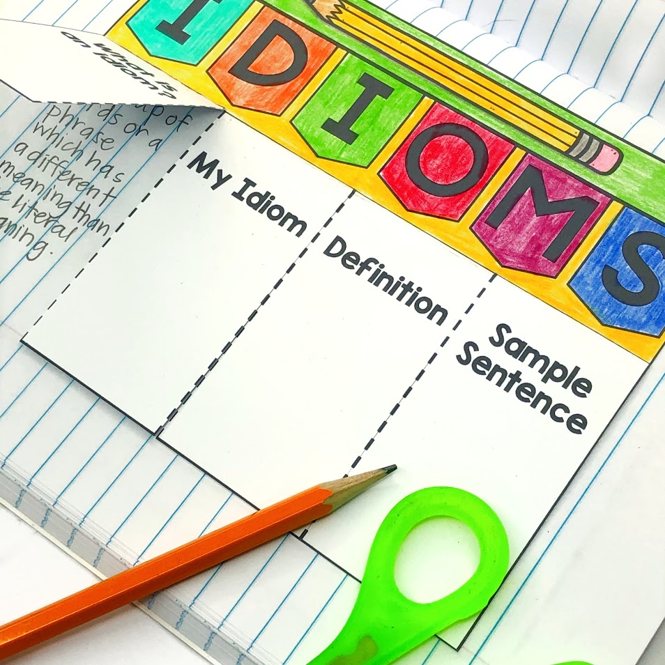 lift the flap idiom activity for interactive notebooks