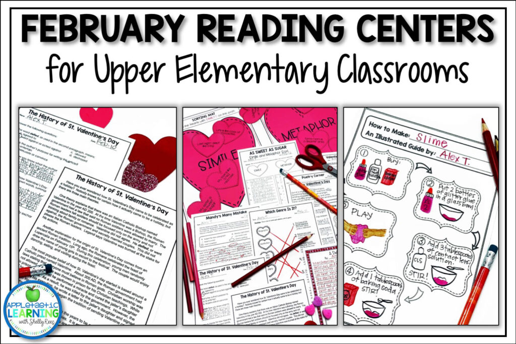 february reading activities for the upper elementary classroom