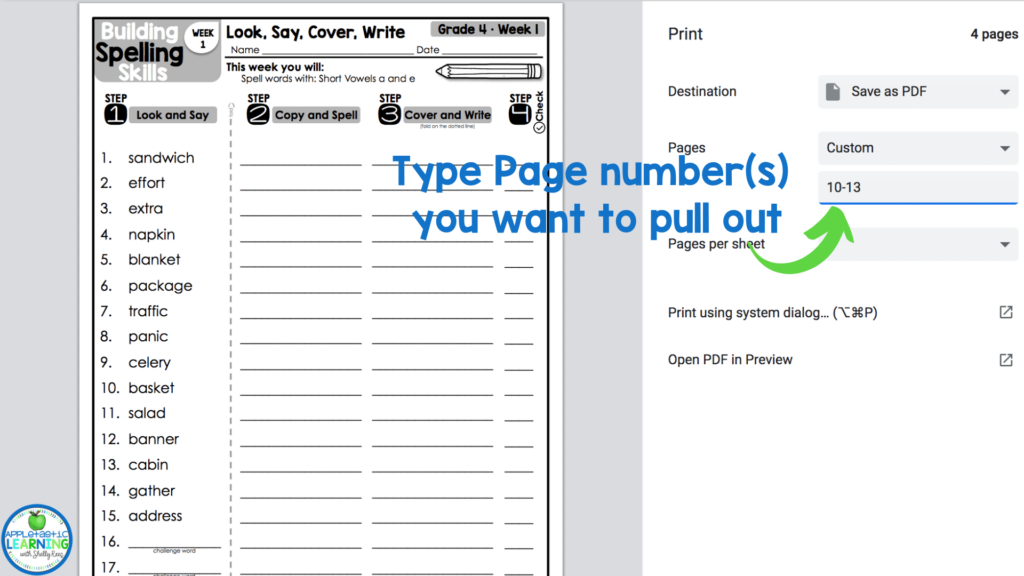 How to save one page from a pdf to share with your students using Google Chrome