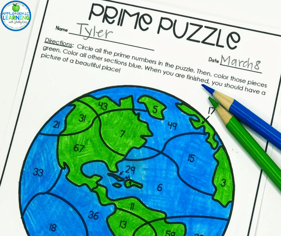 Prime puzzle is a fun activity to practice prime and composite numbers.