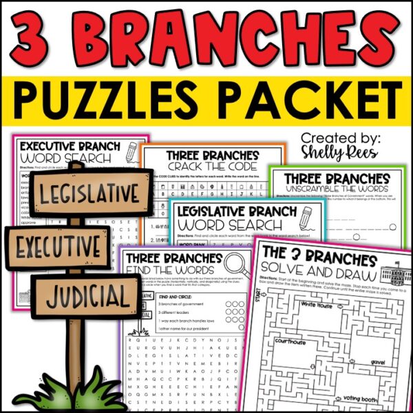 3 branches of government word searches
