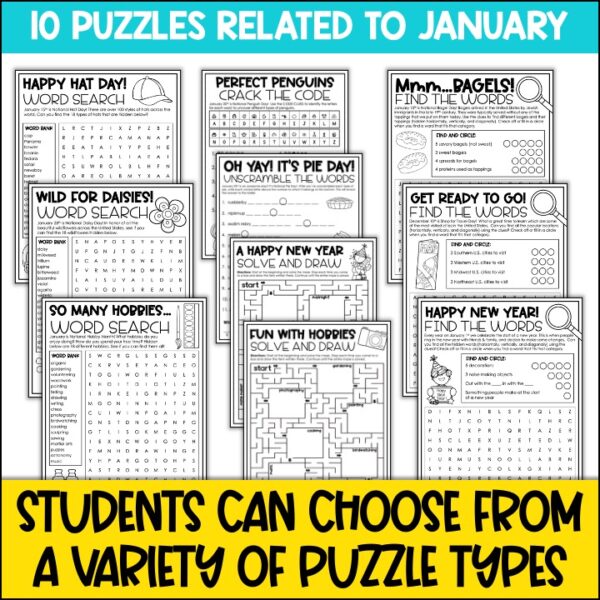 January Word Searches