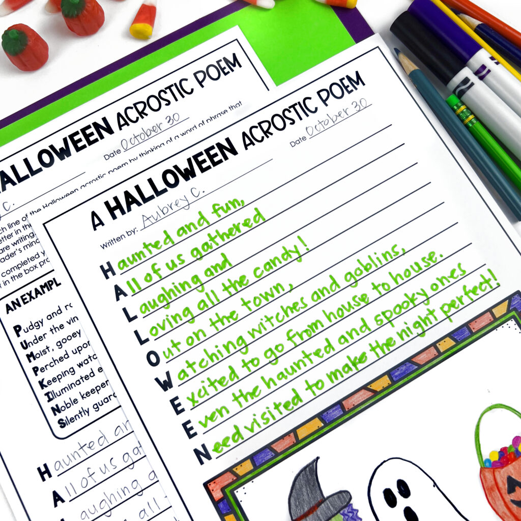 Halloween writing activities